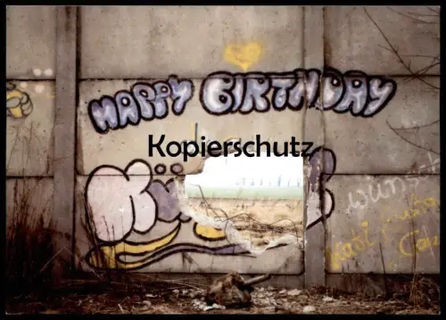 ÄLTERE POSTKARTE JULIUS KÜGLER TRAUDL KAISER HAPPY BIRTHDAY, DEAR BERLINER MAUER THE WALL LE MUR BERLIN Art cpa AK