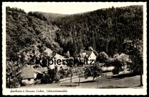 ÄLTERE POSTKARTE PENSION ESCHER SCHÖNECKERMÜHLE SCHÖNECKERMÜHLE EHRBACHKLAMM OPPENHAUSEN NEY HUNSRÜCK-MITTELRHEIN AK cpa
