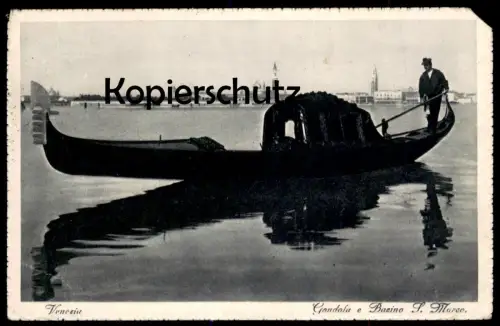 ALTE POSTKARTE VENEZIA GONDOLA E BACINO SAN MARCO Venise venice VENEDIG AK Ansichtskarte postcard cpa