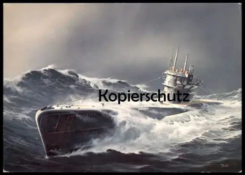 ÄLTERE KÜNSTLER POSTKARTE U-BOOT TYP VII C BAUJAHR 1939 - 1944 SUBMARINE MALER GÜNTHER TODT Ansichtskarte cpa postcard