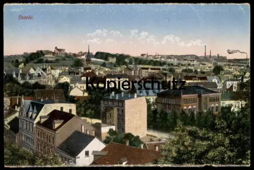 ALTE POSTKARTE ESSEN STEELE TOTALANSICHT PANORAMA Total Gesamtansicht Ansichtskarte postcard cpa AK