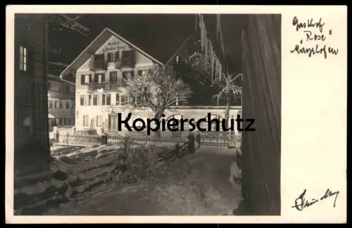 ALTE POSTKARTE MAYRHOFEN ZILLERTAL GASTHOF ROSE BEI NACHT IM SCHNEE Ansichtskarte postcard AK cpa