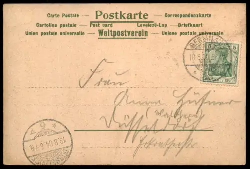 ALTE JUGENDSTIL POSTKARTE GRUSS AUS BERLIN RATHHAUS 1904 Rathaus Rose Rosen Ansichtskarte postcard cpa AK