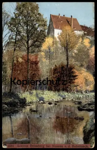 ALTE POSTKARTE SCHLOSS REINSBERG BEI NOSSEN V. D. BOBRITZSCH Oberreinsberg castle chateau Photochromie Ansichtskarte cpa