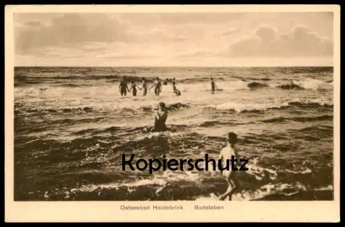 ALTE POSTKARTE OSTSEEBAD HEIDEBRINK BADELEBEN STRAND POMMERN Miedzywodzie Polska poland Polen postcard cpa Ansichtskarte
