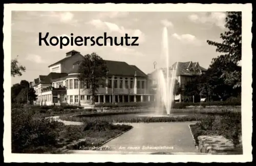 ALTE POSTKARTE KÖNIGSBERG AM NEUEN SCHAUSPIELHAUS Ostpreussen Kaliningrad Krolewiec Theater postcard cpa Ansichtskarte