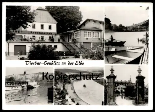 ALTE POSTKARTE DIESBAR SEUSSLITZ AN DER ELBE Schiff Krippen Dampfer ship Ansichtskarte postcard cpa AK