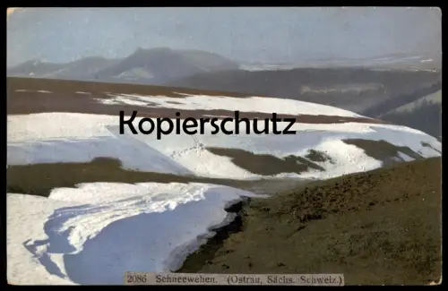 ALTE POSTKARTE SCHNEEWEHEN OSTRAU SÄCHSISCHE SCHWEIZ BAD SCHANDAU NENKE & OSTERMAIER PHOTOCHROMIE Ansichtskarte postcard