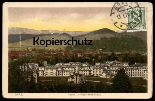 ALTE POSTKARTE GRAZ NEUES LANDESKRANKENHAUS Krankenhaus Hospital Steiermark Österreich Austria Autriche Ansichtskarte