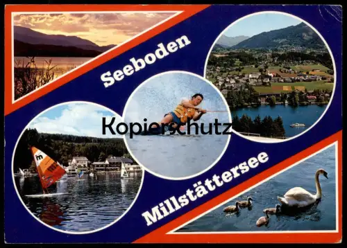 ÄLTERE POSTKARTE SEEBODEN MILLSTÄTTERSEE WASSERSKI water ski nautique waterski Ansichtskarte AK postcard