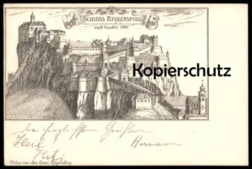 ALTE POSTKARTE SCHLOSS REGGERSPURG NACH VISCHER 1681 RIEGERSBURG STEIERMARK Burg chateau castle postcard Ansichtskarte
