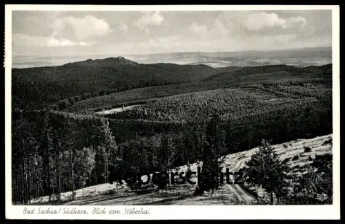 ÄLTERE POSTKARTE BAD SACHSA SÜDHARZ BLICK VOM STÖBERHAI HARZ NIEDERSACHSEN AK cpa postcard Ansichtskarte