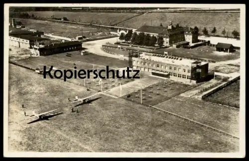 ALTE POSTKARTE GRUSS VON EINEM RUNDFLUG ÜBER DEN FLUGHAFEN MOCKAU Flugtag 17.05.1931 Junkers Leipzig Flughafen airport