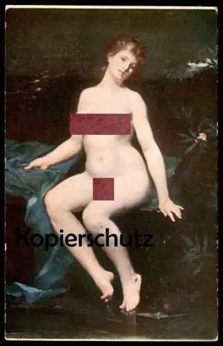 ALTE KÜNSTLER POSTKARTE DIE WAHRHEIT THE TRUTH LE VÉRITÉ BAUDRY Frau femme seins nus nude breast woman nudity gilt edge