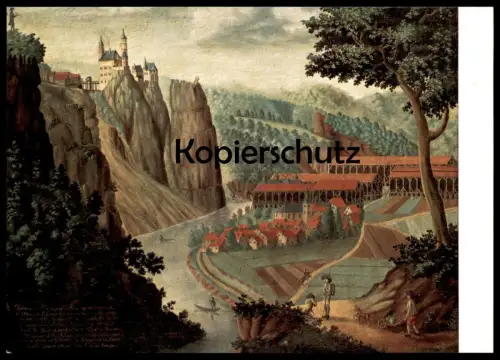 ÄLTERE POSTKARTE RHEINGRAFENSTEIN BAD MÜNSTER DEUTSCH UM 1800 WASSERBURG ANHOLT ISSELBURG castle chateau postcard