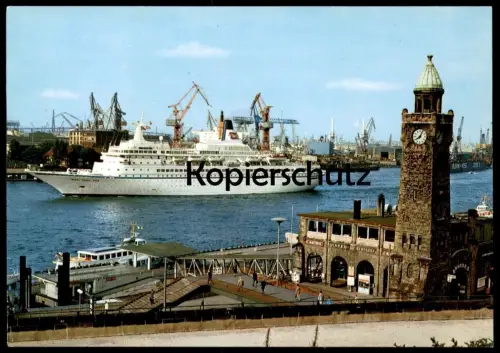 ÄLTERE POSTKARTE M/S ROYAL VIKING STAR HAMBURG ST. PAULI LANDUNGSBRÜCKEN MS ferry Schiff ship cpa postcard AK