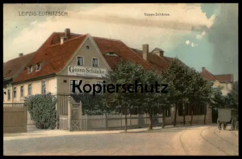 ALTE POSTKARTE LEIPZIG EUTRITZSCH GOSEN-SCHÄNKE GEORG PFOTENHAUER Fuhrwerk Gosen-Schänke Ansichtskarte postcard cpa AK