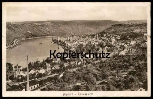 ALTE POSTKARTE BOPPARD TOTALANSICHT PANORAMA GESAMTANSICHT BAHNSTRECKE FABRIK 1925 Ansichtskarte cpa postcard AK