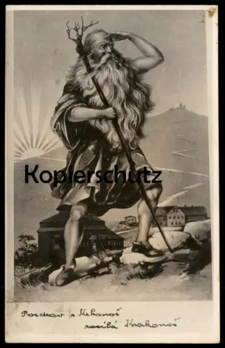 ALTE POSTKARTE POZDRAV KROKONOS KRKONOSE KRAKONOS RÜBEZAHL RIESENGEBIRGE Ceska Tschechische Repubilk postcard cpa AK