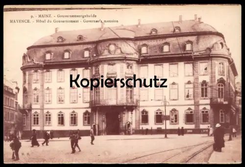 ALTE POSTKARTE MAINZ GOUVENEMENTGEBÄUDE MAYENCE HOTEL DE GOUVERNEMENT GOVERNER'S MANSION Ansichtskarte AK cpa postcard