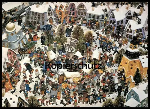 ALTE KÜNSTLER POSTKARTE MARKNAD AV ILON WIKLAND Markt Schweden Sverige Schweden Suède Ansichtskarte AK cpa postcard