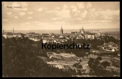 ALTE POSTKARTE SAAZ OSTSEITE PANORAMA ZATEC CESKA REPUBLIKA TSCHECHISCHE REPUBLIK Ansichtskarte AK postcard Schlesien