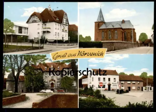 ÄLTERE POSTKARTE GRUSS AUS NÖRVENICH RHEINLAND SCHLOSS VILLA KIRCHE Ansichtskarte AK postcard cpa