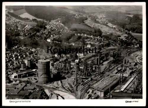 ÄLTERE POSTKARTE GEORGSMARIENHÜTTE FLIEGERAUFNAHME LUFTBILD FABRIK HÜTTE EISENHÜTTE PANORAMA ZUG Ansichtskarte postcard
