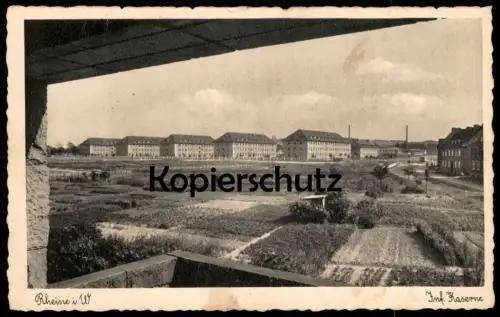 ALTE POSTKARTE RHEINE INFANTERIE KASERNE 1941 Garten Beete Beet casern Ansichtskarte AK postcard cpa