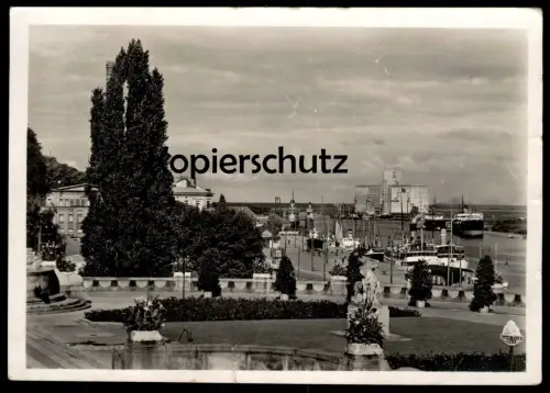 ALTE POSTKARTE STETTIN GORCH FOCK BLICK Hafen harbour Pommern Szczecin AK Ansichtskarte cpa postcard