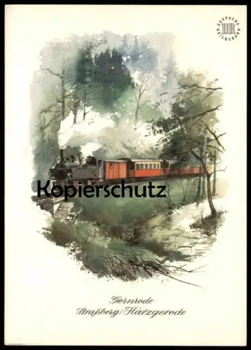 ÄLTERE POSTKARTE DEUTSCHE REICHSBAHN GERNRODE STRASSBERG HARZGERODE LOKOMOTIVE DAMPFLOK DDR Lok steam train postcard cpa