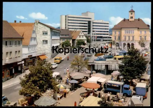 ÄLTERE POSTKARTE GROSSE KREISSTADT SINDELFINGEN RATHAUSPLATZ Geschäft Kochlöffel Markt maché market AK Ansichtskarte cpa