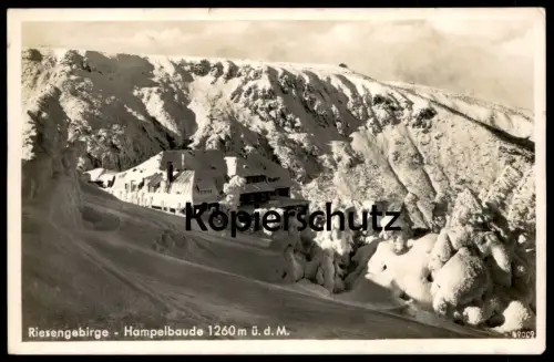 ALTE POSTKARTE RIESENGEBIRGE HAMPELBAUDE SCHNEE WINTER Karpacz cpa AK Ansichtskarte postcard Schlesien