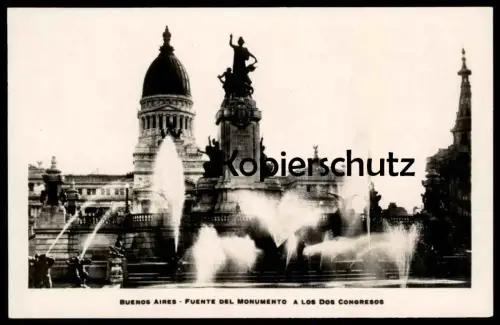 ALTE POSTKARTE BUENOS AIRES FUENTE DEL MONUMENTO A LOS DOS CONGRESOS SPRINGBRUNNEN ARGENTINIEN Ansichtskarte postcard AK