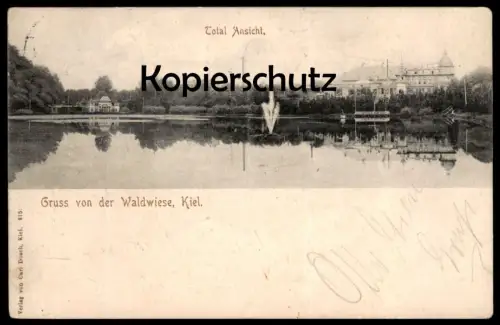 ALTE POSTKARTE GRUSS VON DER WALDWIESE KIEL TOTAL ANSICHT TOTALANSICHT Ansichtskarte AK cpa postcard
