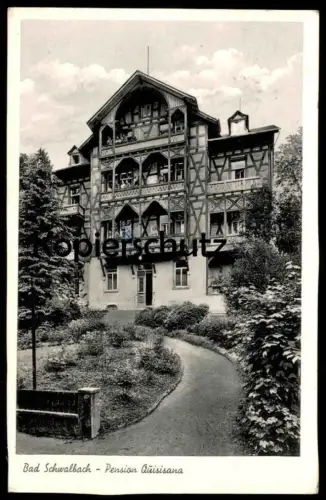 ÄLTERE POSTKARTE BAD SCHWALBACH PENSION QUISISANA HOTEL Ansichtskarte AK postcard cpa