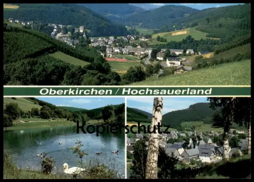 ÄLTERE POSTKARTE OBERKIRCHEN HOCHSAUERLAND PANORAMA SCHWAN Schmallenberg Ansichtskarte AK cpa postcard