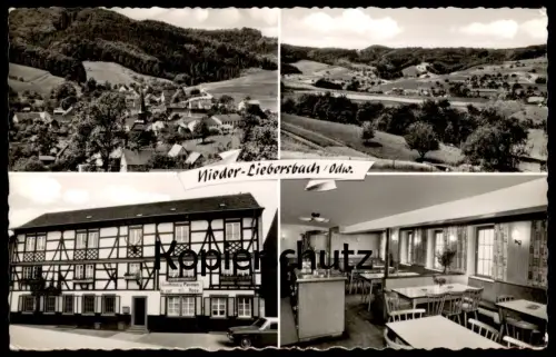 ÄLTERE POSTKARTE NIEDER-LIEBERSBACH ODENWALD GASTHAUS UND PENSION ZUR ROSE BIRKENAU HESSEN Ansichtskarte AK postcard cpa