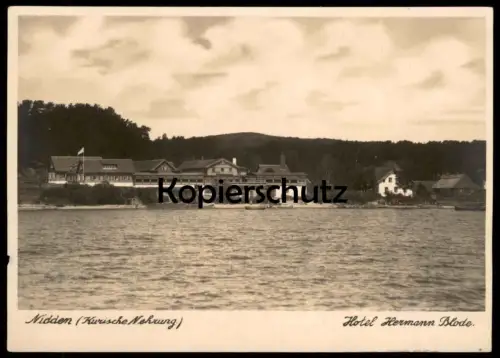 ALTE POSTKARTE NIDDEN KURISCHE NEHRUNG HOTEL HERMANN BLODE KURISCHES HAFF Nida Neringa postcard AK Ansichtskarte