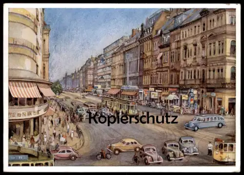 ALTE KÜNSTLER POSTKARTE KÖLN DER HOHENZOLLERN-RING HOHENZOLLERNRING JAHRTAUSENDEALTE + MODERNE STADT Ansichtskarte AK