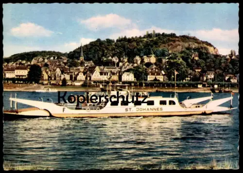 ÄLTERE POSTKARTE FÄHRE ST. JOHANNES LINZ SCHIFF ferry ship Rhine Rhin Rijn Ansichtskarte postcard cpa AK