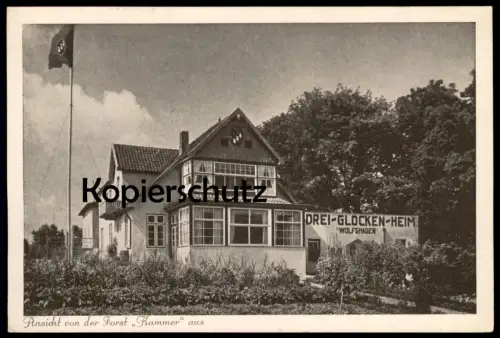 ÄLTERE POSTKARTE WOLFSHAGEN DREI-GLOCKEN-HEIM ANSICHT VON DER FORST KAMMER AUS SCHARBEUTZ LÜBECKER BUCHT Ansichtskarte