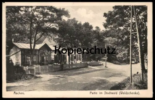 ALTE POSTKARTE AACHEN PARTIE IM STADTWALD WALDSCHENKE Aix la chapelle