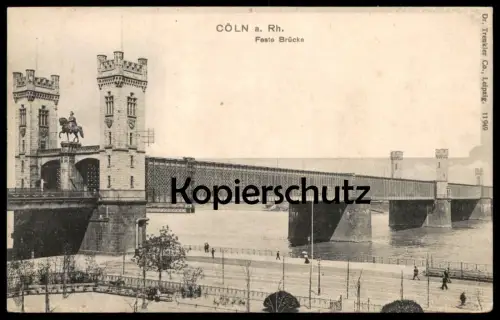 ALTE POSTKARTE CÖLN AM RHEIN FESTE BRÜCKE KÖLN RHEINUFER bridge pont Ansichtskarte AK cpa postcard