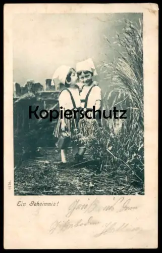 ALTE POSTKARTE KINDER EIN GEHEIMNIS FLÜSTERN INS OHR secret children Kinder Ansichtskarte