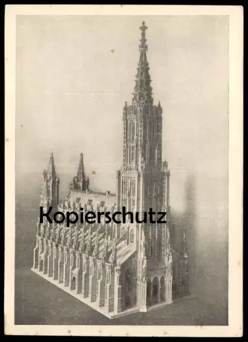 ALTE POSTKARTE ULM AN DER DONAU ULMER MÜNSTER AUS LAUBSÄGEKUNST WERDOHL ERWERBSLOSE MODELL Ansichtskarte