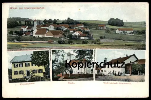 ALTE POSTKARTE GRUSS AUS NIEDERNKIRCHEN GASTHAUS SCHUSTEREDER HEBERTSFELDEN BAYERN