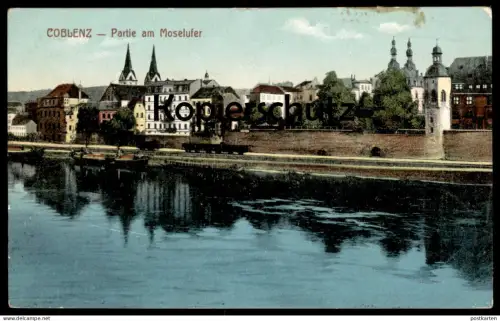 ALTE POSTKARTE COBLENZ PARTIE AM MOSELUFER MOSEL Koblenz Ansichtskarte postcard cpa AK