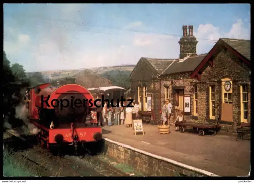 POSTKARTE KEIGHLEY & WORTH VALLEY RAILWAY NO. 57 SAMSON OXENHOPE STATION DAMPFLOK steam train