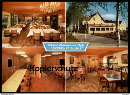 ÄLTERE POSTKARTE HÜCKELHOVEN HOTEL DOVERENER MÜHLE RESTAURANT Ansichtskarte postcard cpa AK